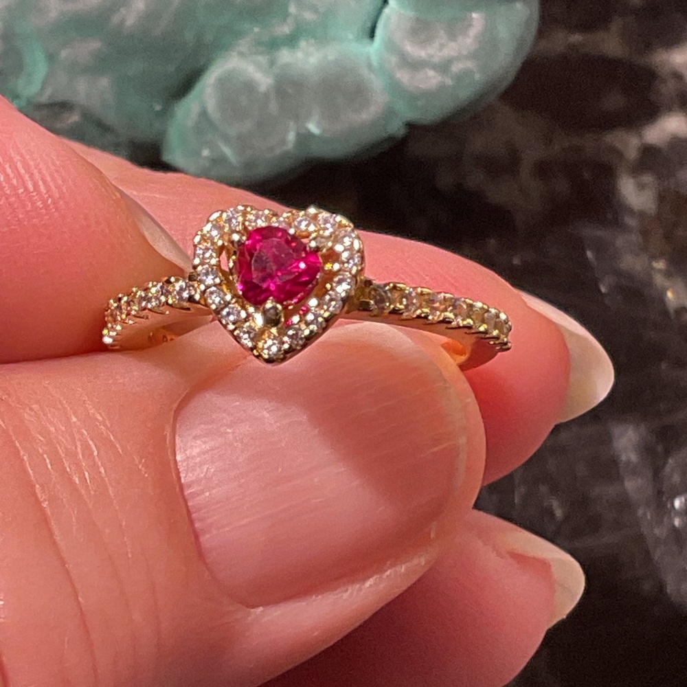 Ruby Heart Ring 7 - Picture 2 of 7